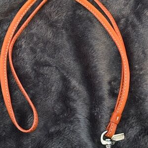 Coach Orange Leather Lanyard